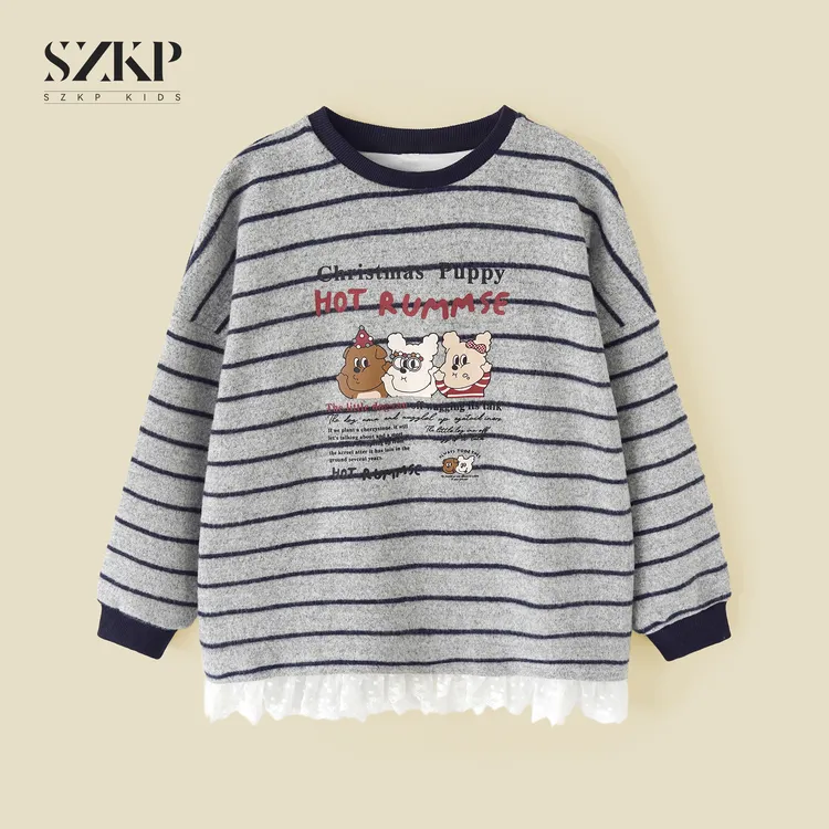 SZKP秋季新款女童装时尚打底衫中大童休闲儿童长袖T恤YNYQ555568