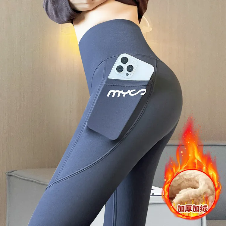 鲨鱼裤秋冬季款紧身裤加口袋芭比裤女高腰收腹外穿无尴尬线打底裤
