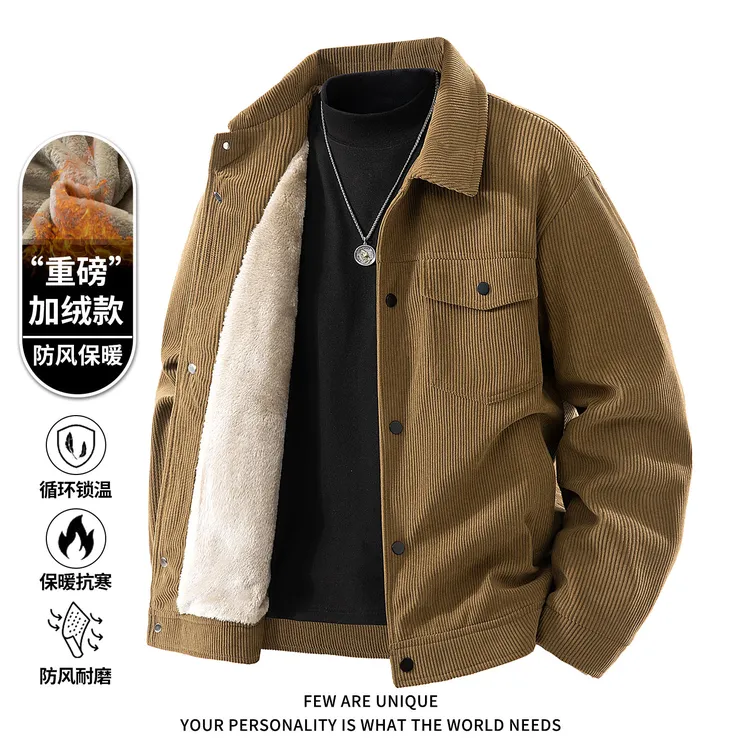 玛斯柏灯芯绒夹克外套男士冬季加绒加厚防风保暖休闲潮流痞帅男装