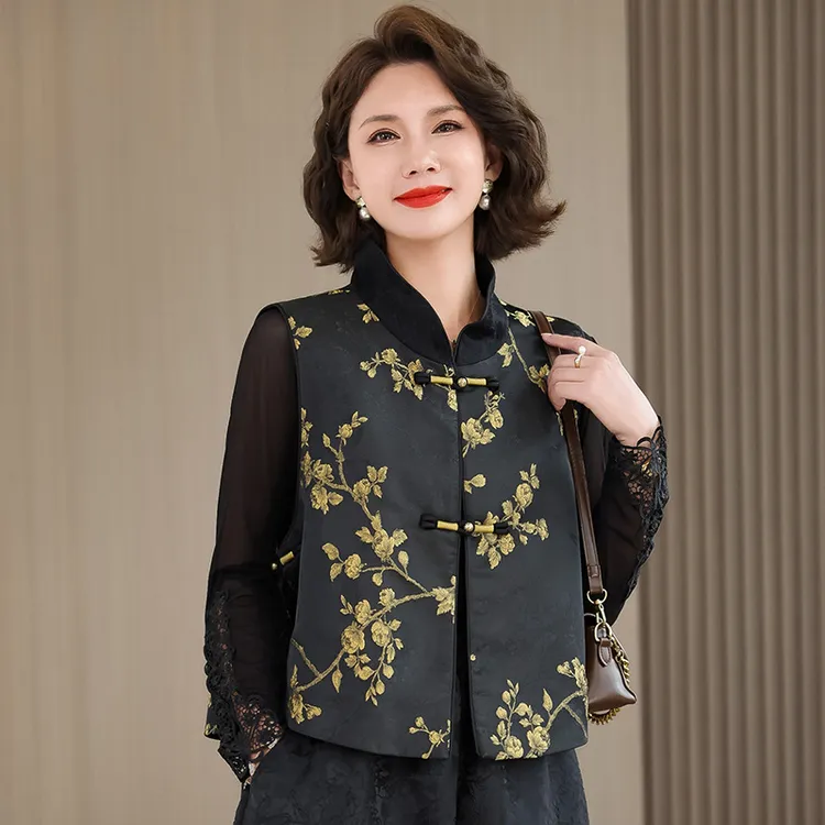 新中式国风复古刺绣背心马甲外穿女秋新款爆款坎肩上衣