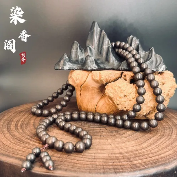 染香阁·【御制黑龙涎】天然合香珠1.0*108子念珠手持多圈非遗手工艺