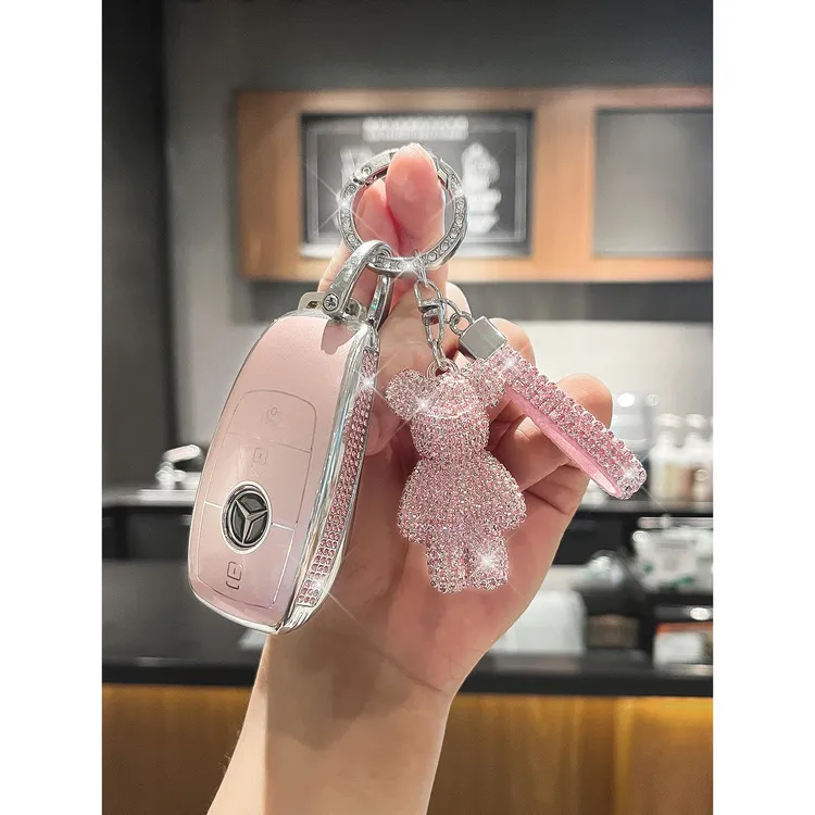 适用新款奔驰钥匙套A级A200L车E级E300壳GLC/CLE/EQE/C/S级扣女士