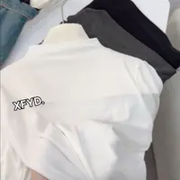小朵家XFYD. ins穿搭#秋半领中袖气质内搭简约软糯基础上衣