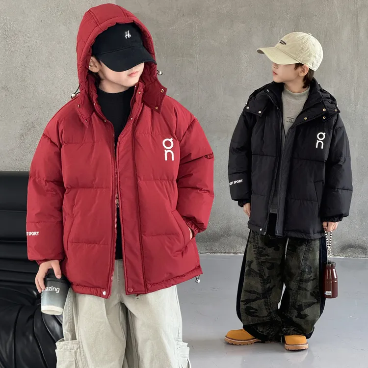 男童白鸭绒羽绒服外套冬季加厚中大童帅气韩版保暖儿童上衣男孩潮