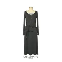 LISI.ZHANG--【针织三件套】弹力撞色修身针织T恤高腰半裙针织套装