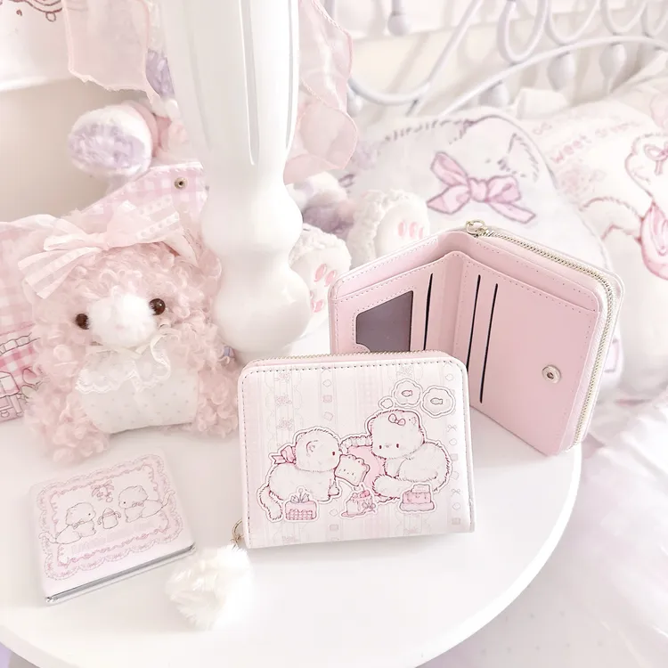 钱包女款2025新款精致好看团团猫可爱小巧短款多卡位防消磁零钱包