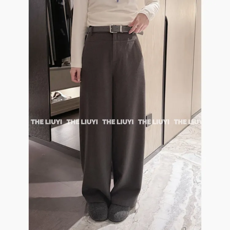 【LIUYI】冬季毛呢加绒加厚百搭窄版西装裤510314