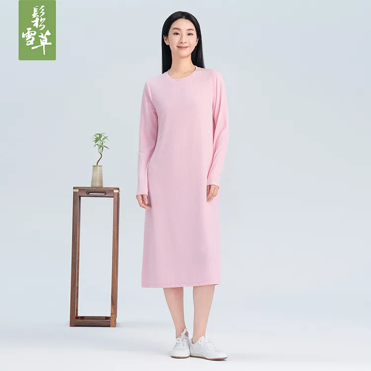 鬆雪草麦穗针织收腰女连衣裙 2025秋季新款简约家居裙女5625043