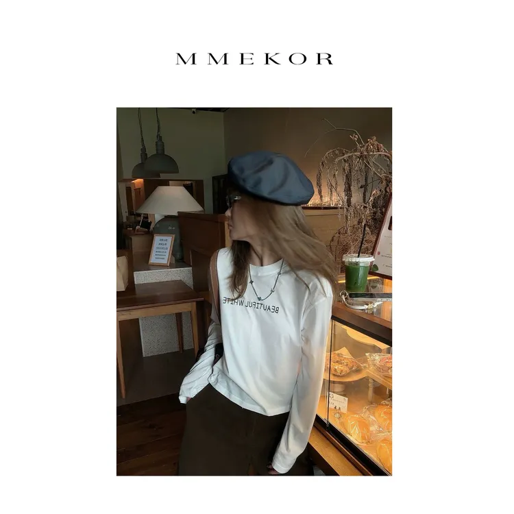 MMEKOR“简白女士”T恤  2025新款活力常青藤百搭上衣 30129