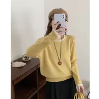 特！门店19&9！拼接套头休闲含绵羊毛女式针织衫Z00383