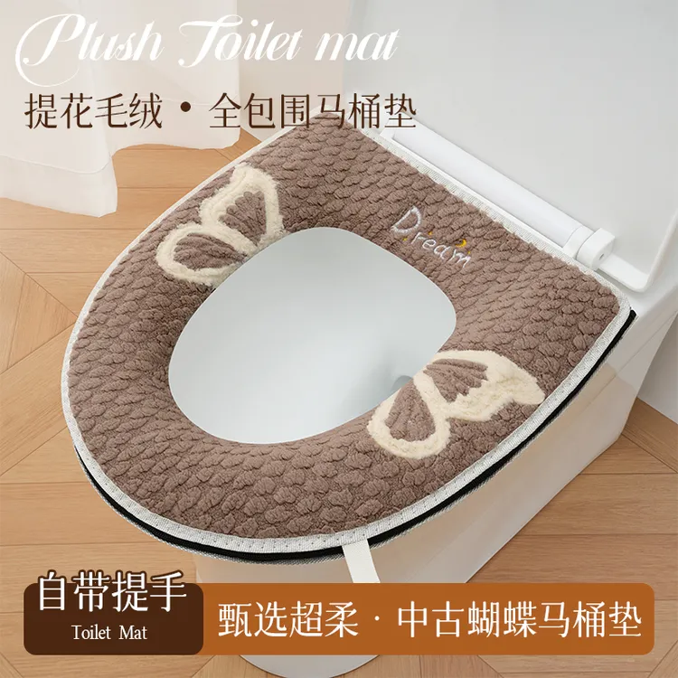 新款冬季家用羊羔绒坐垫通用卡通拉链加厚保暖防滑可水洗