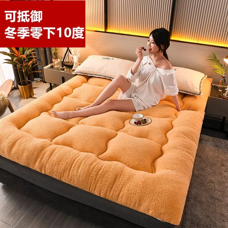 加厚羊羔绒床垫子冬季学生宿舍双人榻榻米床褥子可折叠垫被家用垫