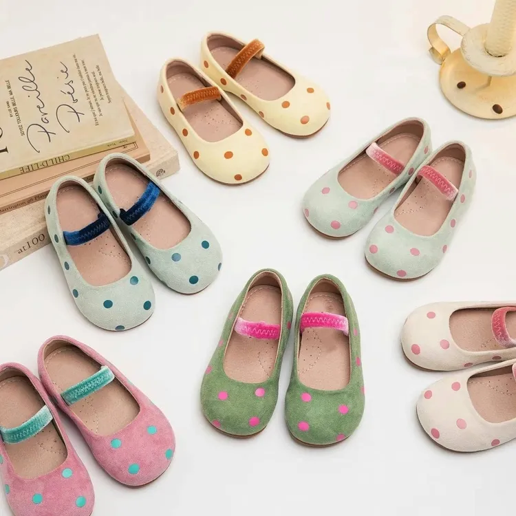BETTER KIDS/好孩子女童皮鞋2025春夏季新款单鞋一脚蹬波点公主鞋