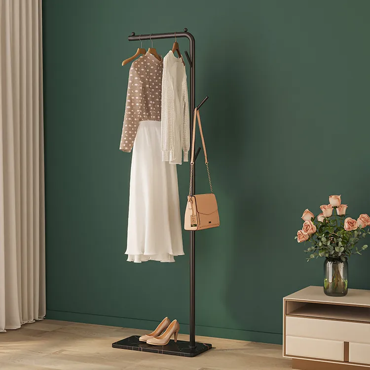 落地挂衣架卧室移动轻奢简易挂衣服架子单杆式衣帽架小型家用室内