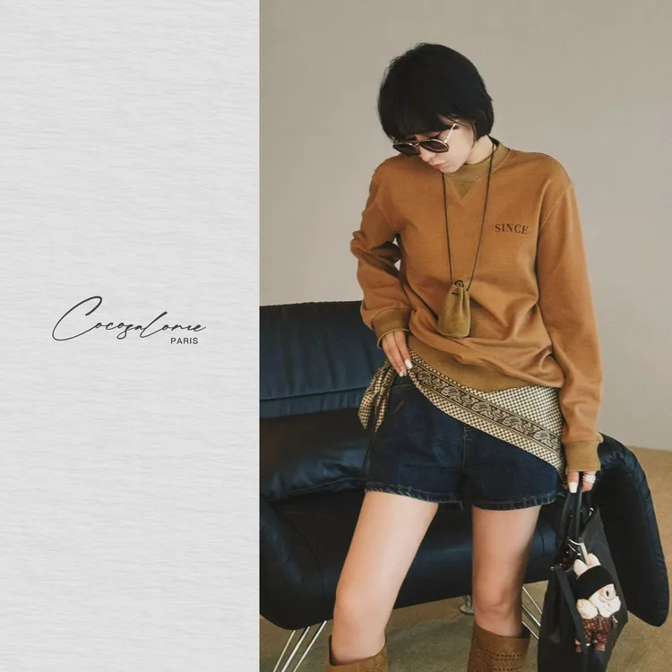 韩彬彬"琥珀"水洗棉重磅295g美式复古做旧质感圆领卫衣953M-2