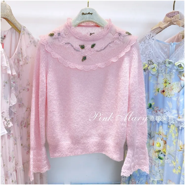 pink mary粉红玛琍休闲针织衫毛衣女装【样衣无吊牌】PMAMW801910