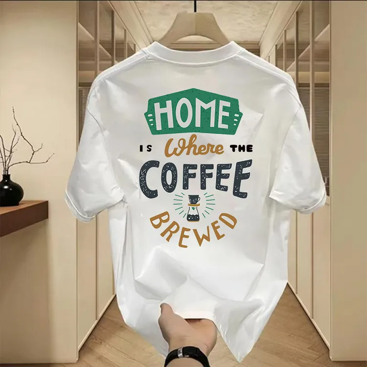 雅鹿夏季男士纯棉短袖t恤男女同款圆领潮流韩版宽松百搭印花半袖