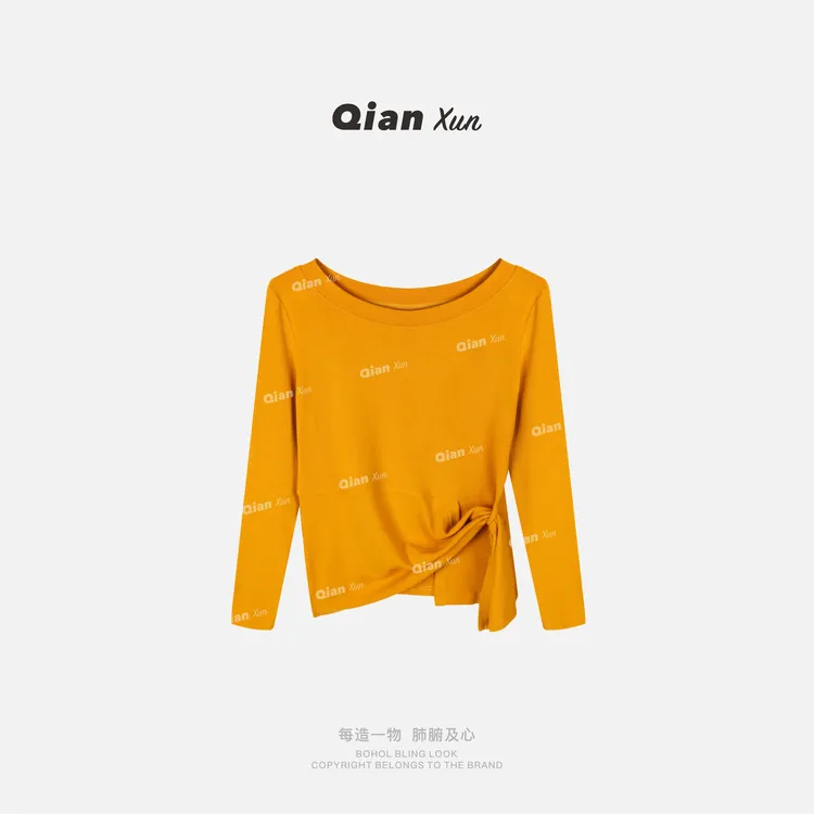 「曲线主义」秋季时尚百搭洋气休闲减龄气质设计感上衣QXQ5SY2684A