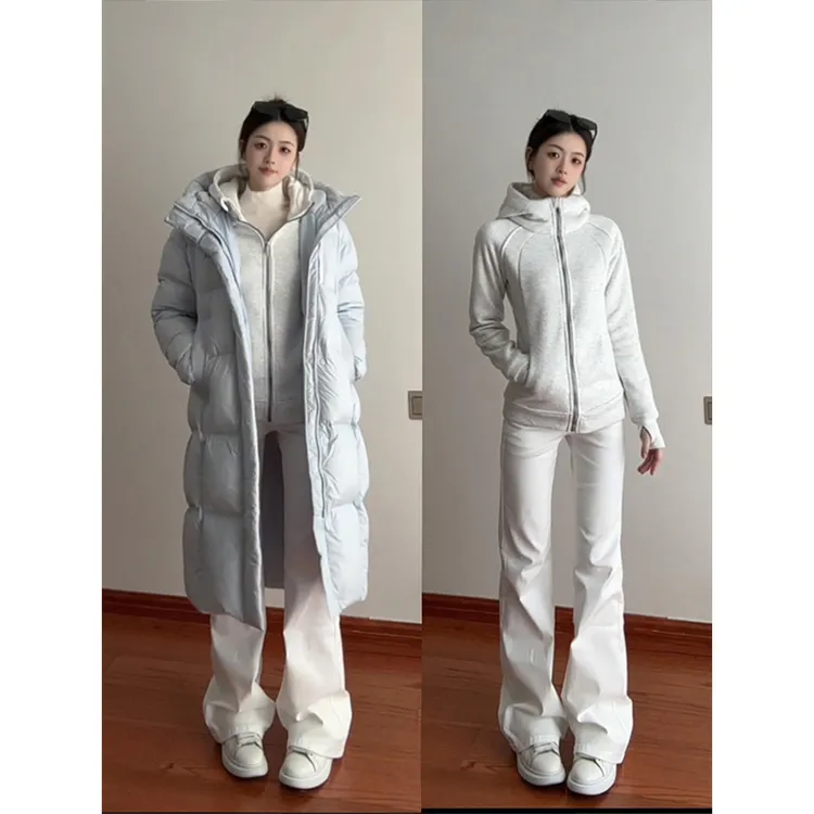 白灰色正肩修身卫衣外套女春秋薄款紧身收腰连帽短款瑜伽开衫上衣