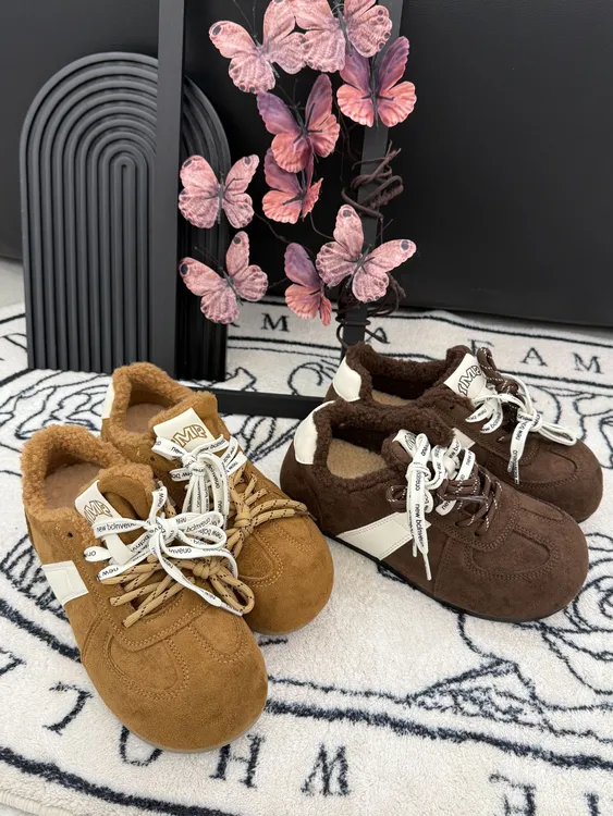 德训鞋时尚休闲鞋冬季秋冬加绒豆豆鞋增高交叉绑带ol