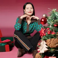 【达人专享】短款常规女针织薄款宽松型衫宽松时尚气质提花GD519132