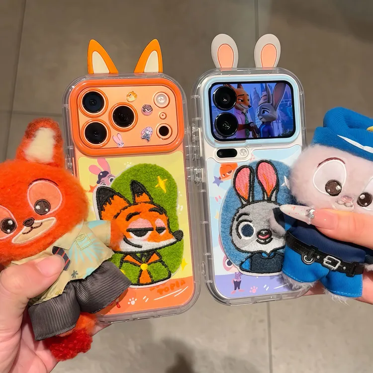 欧克里里刺绣朱迪尼克耳朵适用苹果17/16手机壳华为vivoppo小米15