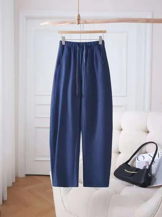 (0375）镰刀裤女春季2025新款流行弯刀裤高腰垂感显瘦