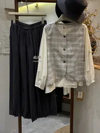 米多多 椿涧#88609#日系休闲百搭格子马甲
