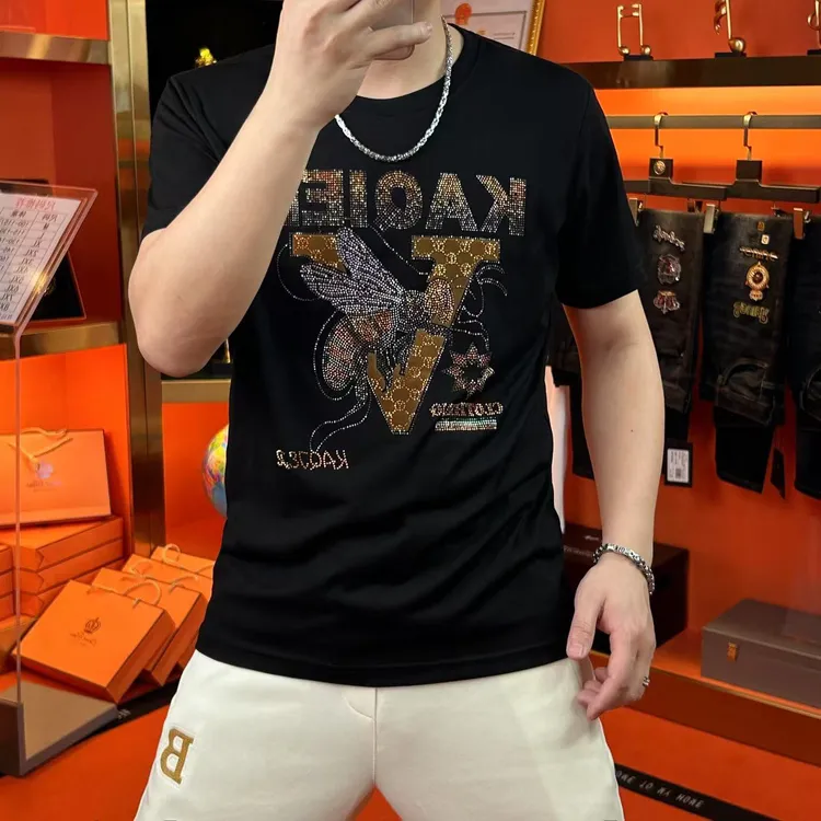 2026夏季新款时尚休闲男士T恤短袖潮流百搭修身轻奢帅气圆领半袖