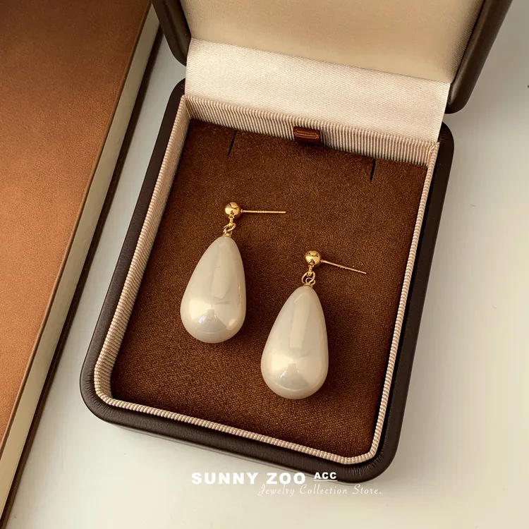 铜合金仿珍珠耳饰 甜奶油 名媛风水滴耳坠气质轻奢宫廷风高级耳饰商品图