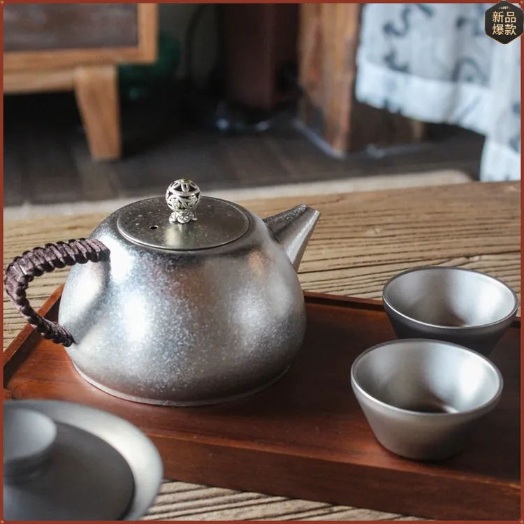 纯钛茶壶功夫茶具家用泡茶壶户外露营抑菌保鲜水壶高档轻奢领导礼