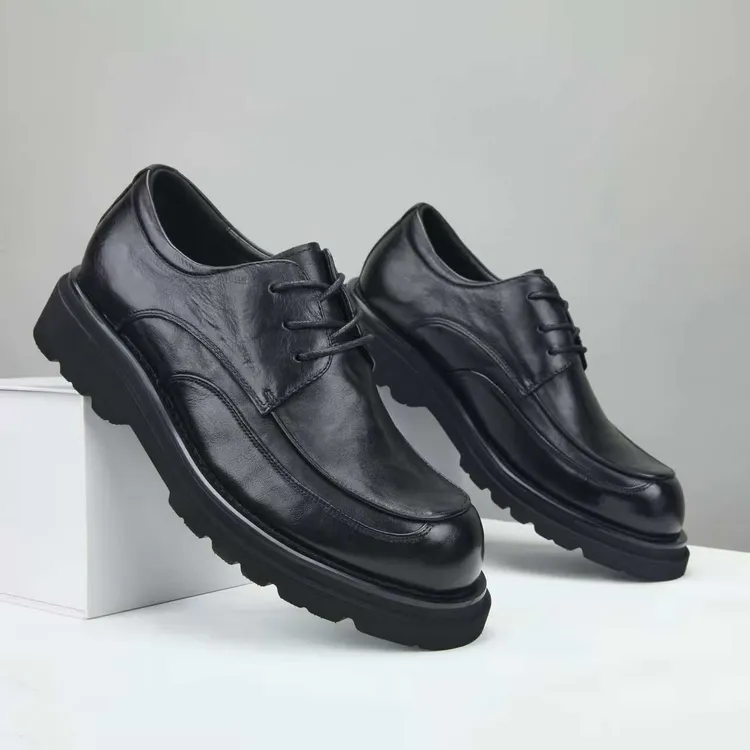 真皮英伦风休闲皮鞋西装小皮鞋秋季时尚系带男士时尚百搭皮鞋