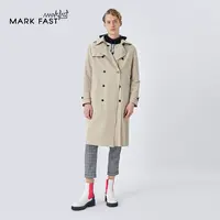 MARKFAST设计师品牌风衣男款工装复古中长外套M1BGM17050