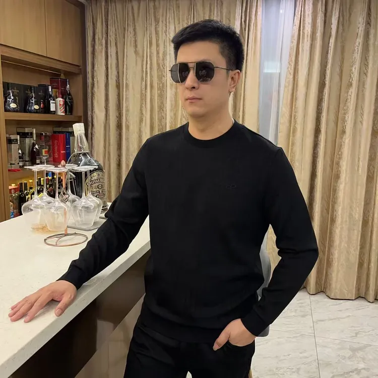 2025秋冬男士新款潮流卫衣印花轻奢欧货时尚休闲圆领2590