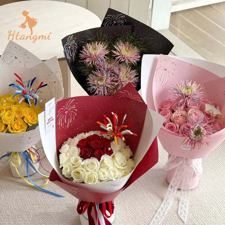 【汉唐美】元旦跨年花束包装纸120g加厚造型纸牛皮纸包花纸花艺资材