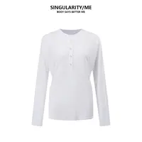 Singularity Me 6A 5143 莱赛尔清爽薄款显瘦亨利领打底衫上衣T恤