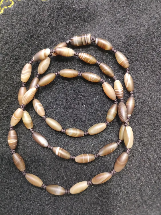 缠丝玛瑙米珠项链