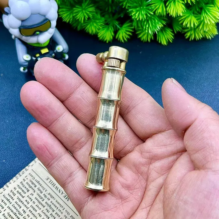 【好运达】黄铜战壕福禄金竹便携个性创意男士送礼高档煤油打火机