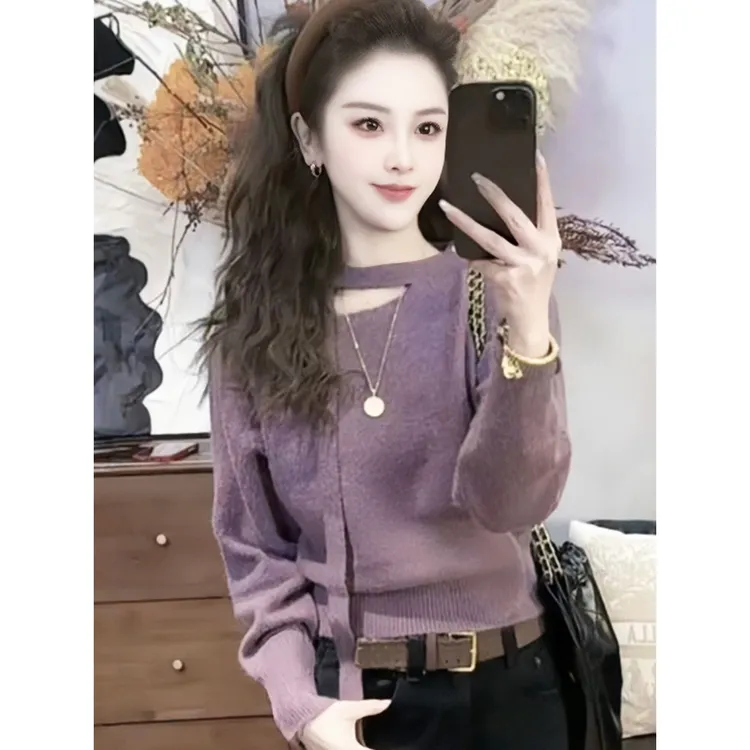 飘带打底衫针织衫毛衣女款2025新款爆款慵懒高级感巨好看内搭上衣