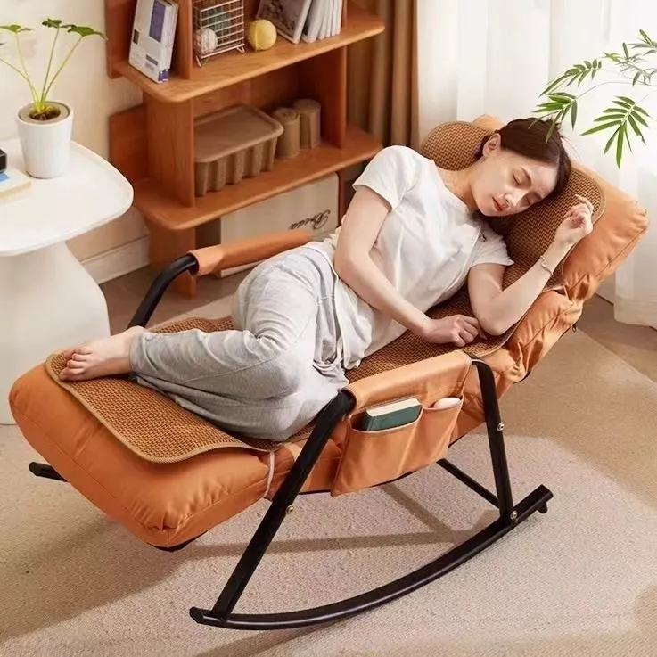 摇摇椅躺椅成人可睡觉阳台懒人沙发网红休闲椅午休折叠靠背椅客厅