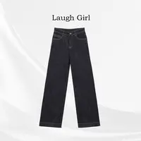 楚楚君 Laugh girl【瘦瘦裤】加厚丹宁口袋线条牛仔裤KL531169J
