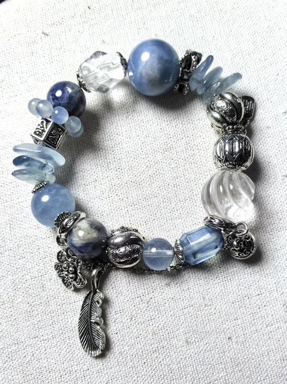 【月光海语】海蓝宝个性化手串复古系__乖浠晶品