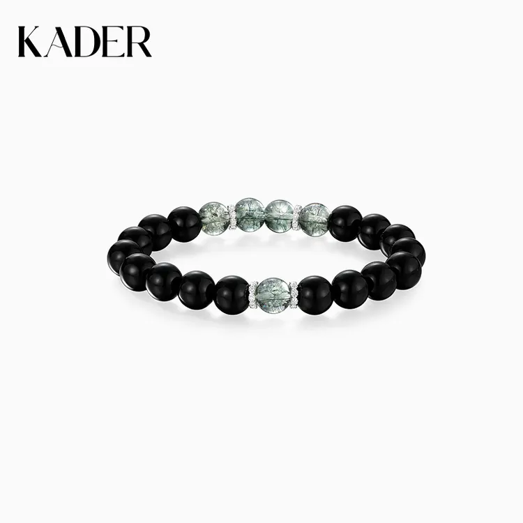 KADER/卡蒂罗启明守护手串天然黑曜石珠宝饰品黑色情侣礼物设计感
