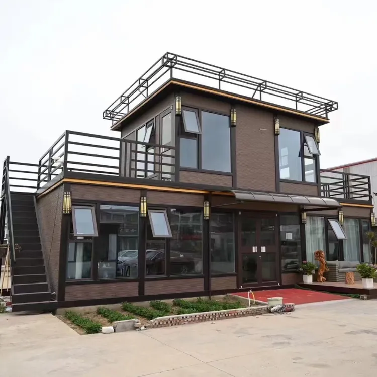 轻钢别墅住人小洋房集成房屋双层办公楼景区酒店别墅玻璃房阳光房