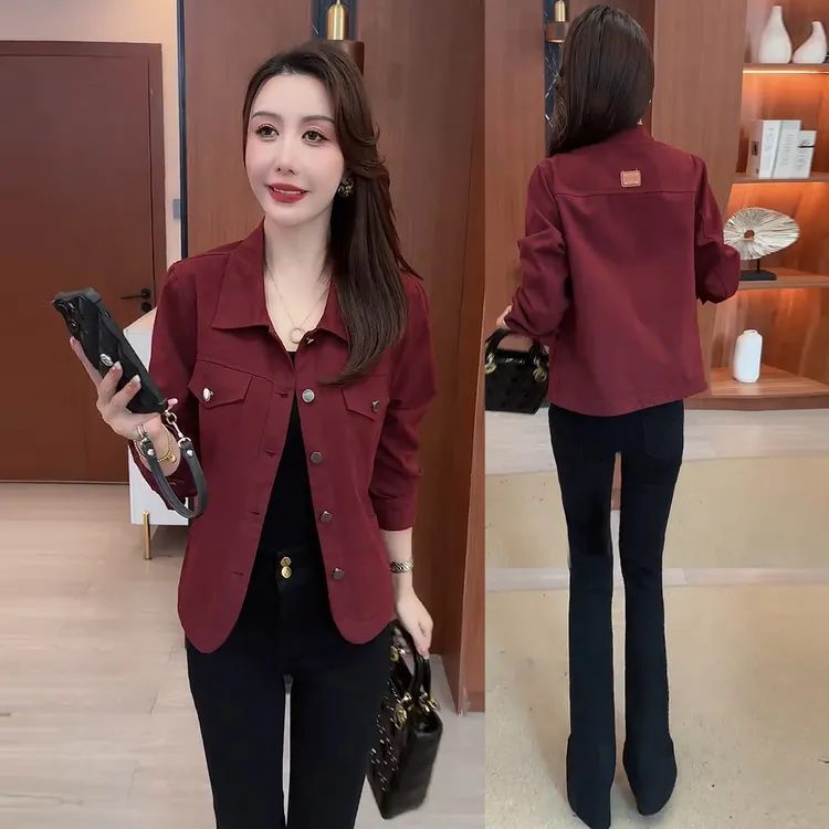 时尚休闲短款外套女2025秋季新款洋气宽松显瘦小个子长袖夹克上衣