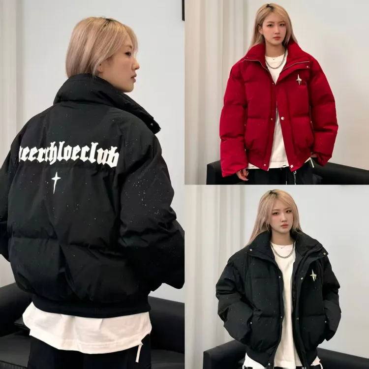 【满天星棉服】宽松纯色男常规本布下摆棉服棉衣潮流棉袄面包服