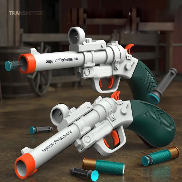 抛壳折叠左轮喷子来福式解压玩具抛壳玩具吃鸡模型男孩子