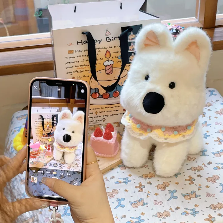 001西高地小狗玩偶毛绒玩具女生床上抱枕儿童陪伴布娃娃生日礼物