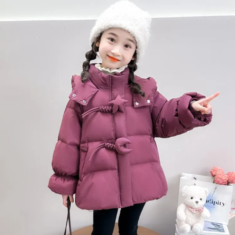 巴拉开门喜女童羽绒服冬季2026新款儿童洋气宝宝加厚冬季儿童加厚