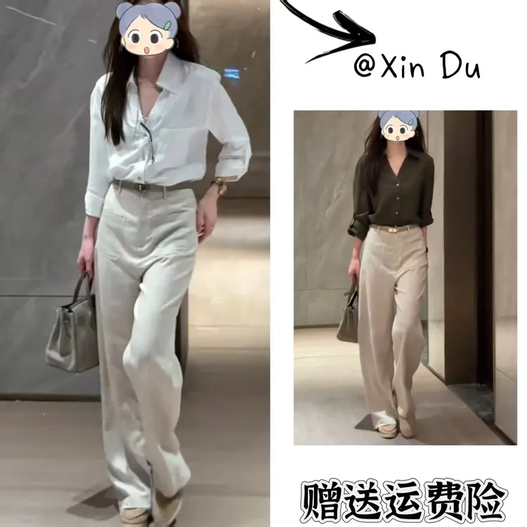 2025秋季新款时尚显瘦气质女士网红洋气两件套百搭款D22879